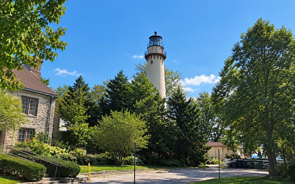Historic lakefront lighthouse in Evanston